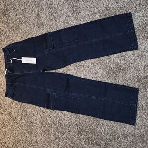 Driftwood Annabelle Carpenter Cargo Jeans 29 NEW NWT Dark Blue Denim